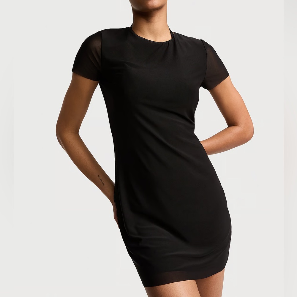New VICTORIA'S SECRET SWIM Beachwear Mesh Mini Dress black